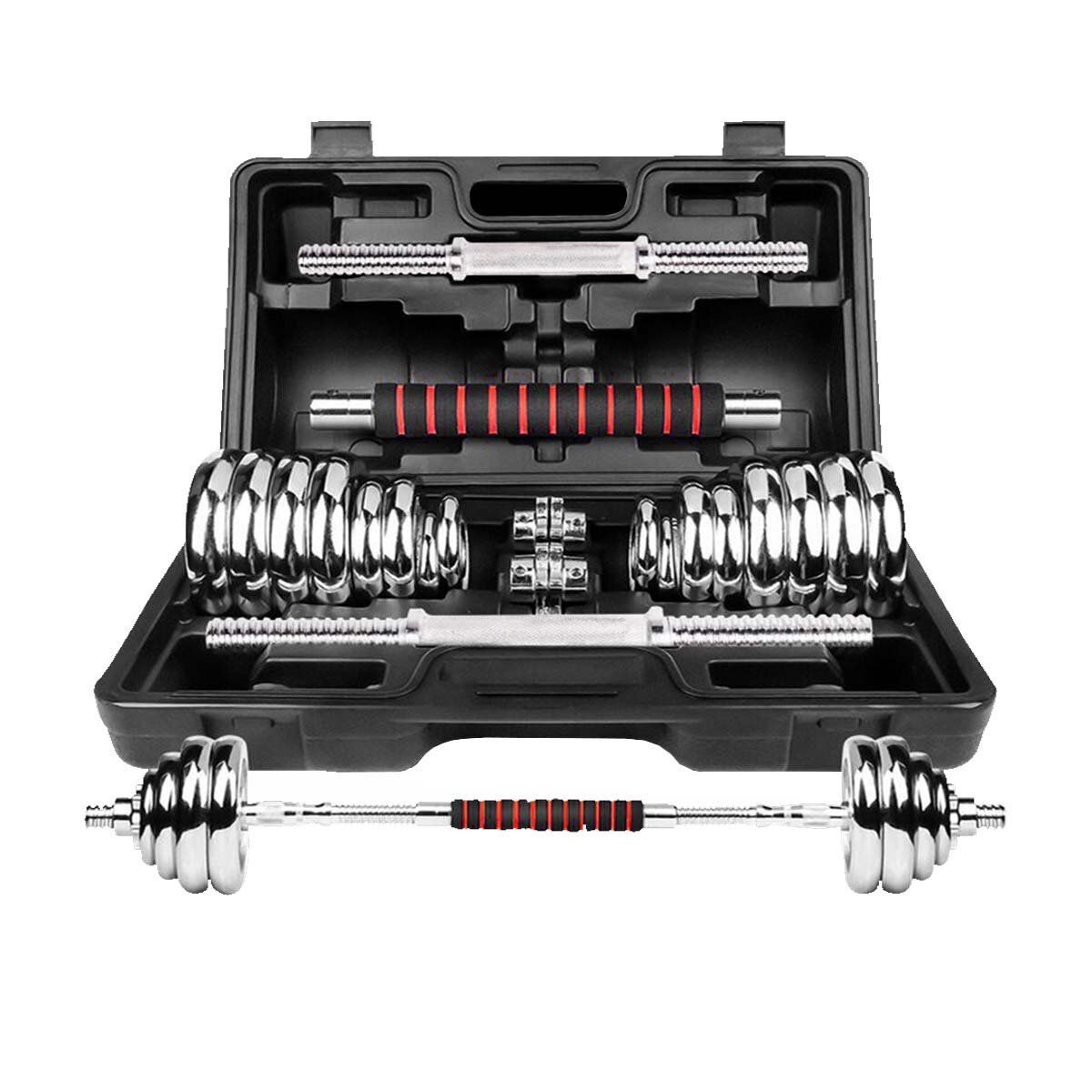 YORK - Mancuernas  pesas de 30kg  + Barra adaptadora