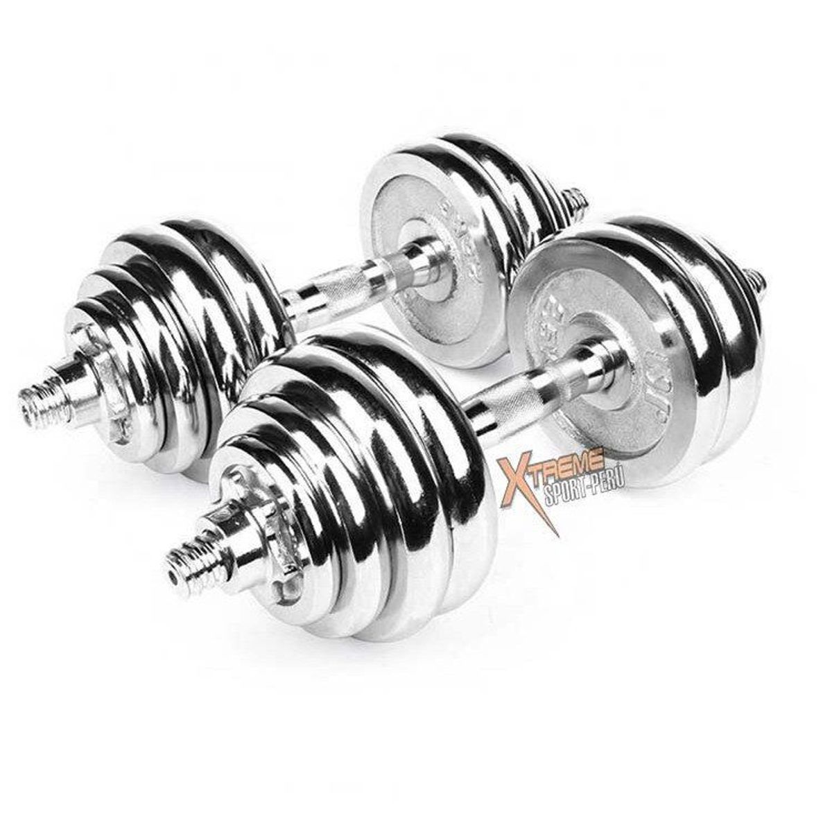 YORK - Mancuernas  pesas de 30kg  + Barra adaptadora