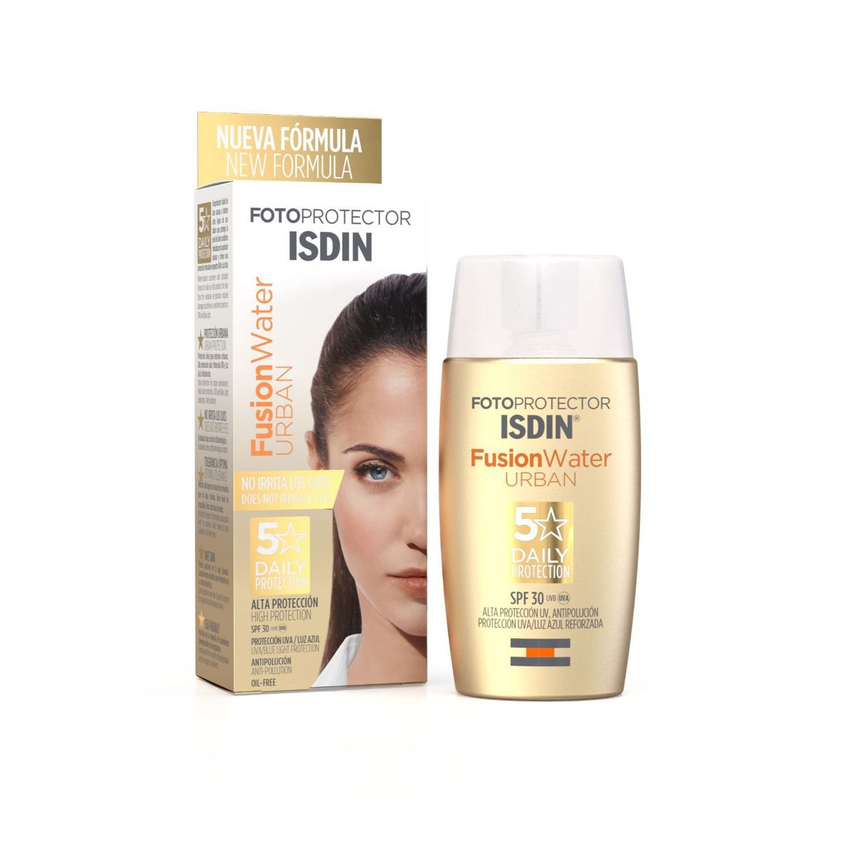 ISDIN - ISDIN Fotoprotector Fusion Water URBAN SPF30 50ML - Bloqueador solar facial para entornos urbanos