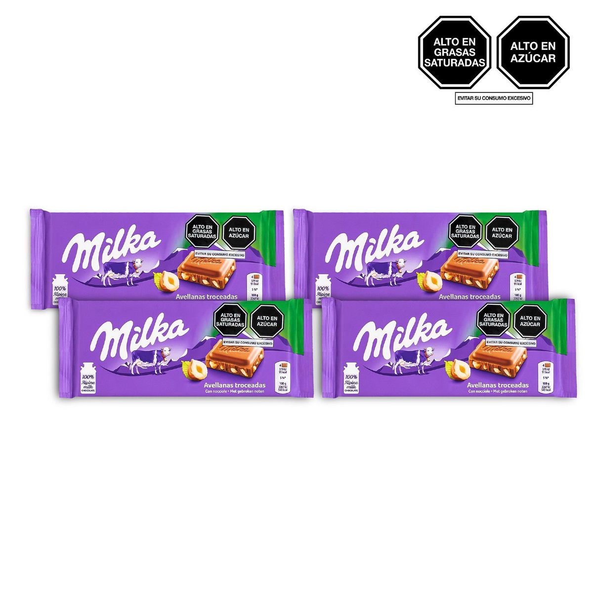 MILKA - Four Pack Milka hazelnut  100gr 