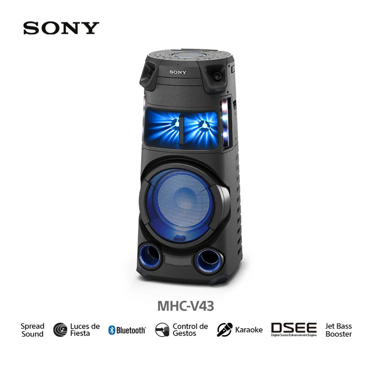 SONY - Sony Equipo de Sonido MHC-V43D Bluetooth HDMI, DVD y Karaoke
