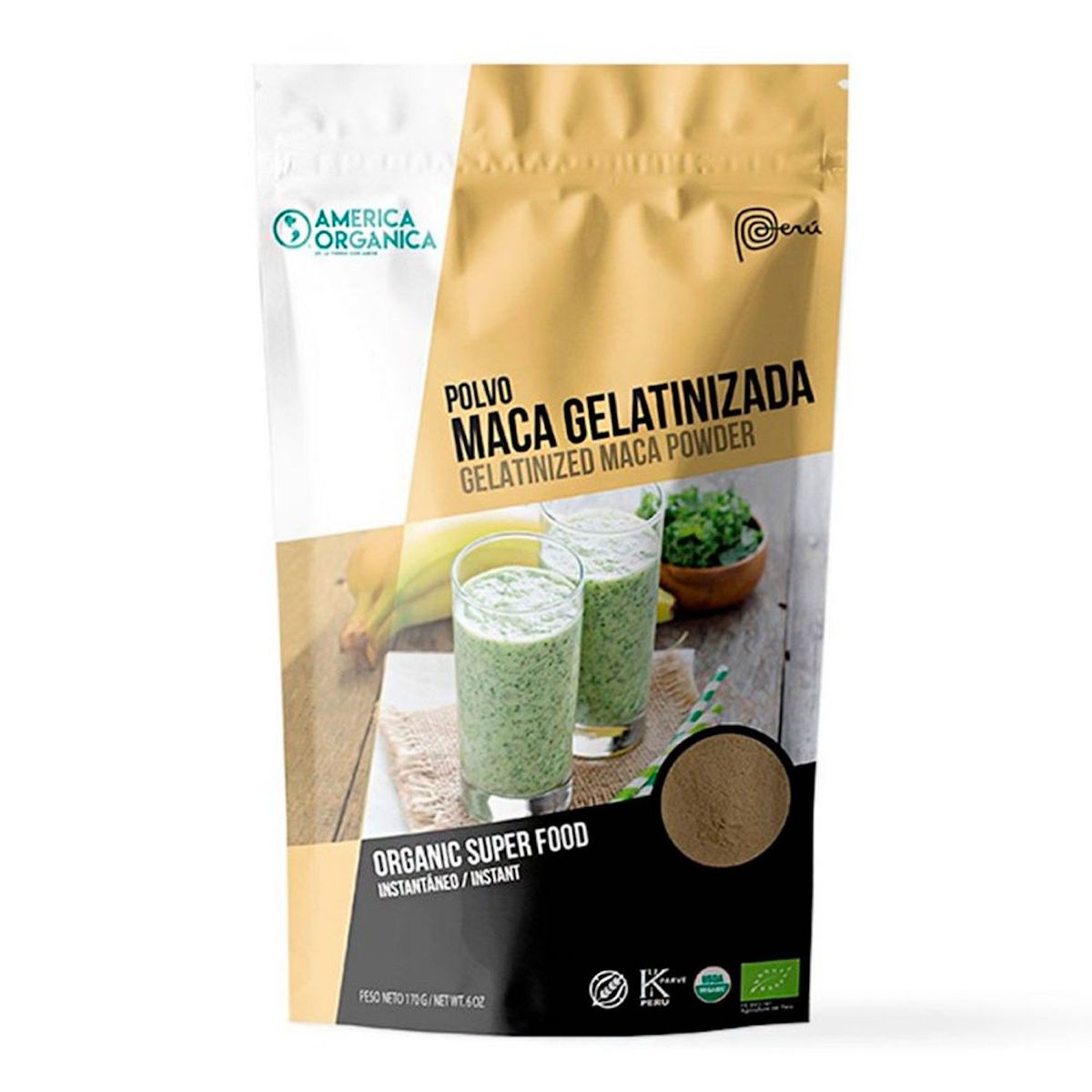 AMERICA ORGANICA - Maca Gelatinizada Polvo America Organica 170gr