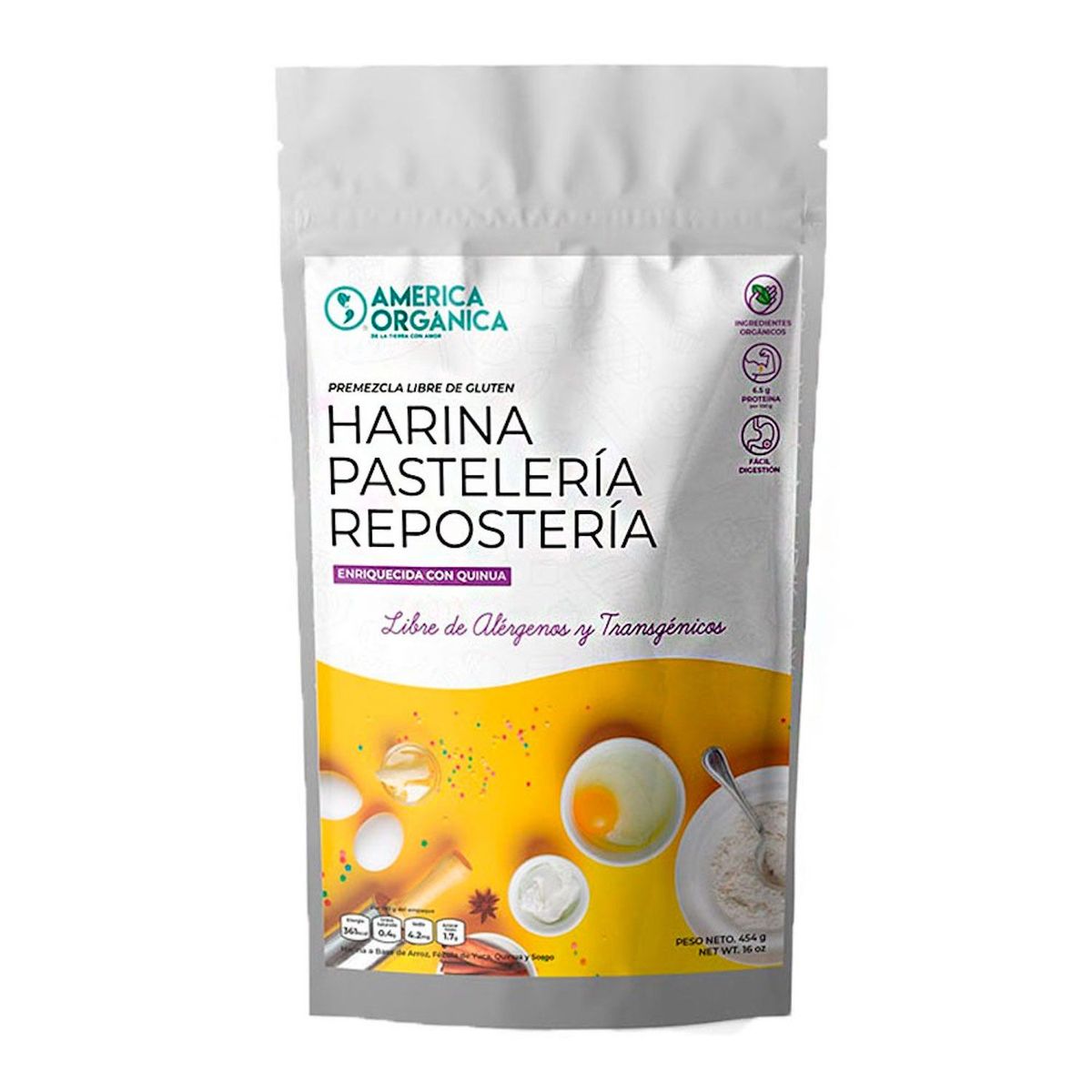 AMERICA ORGANICA - Harina Premezclada para Pastelería y Repostería 1 Kg