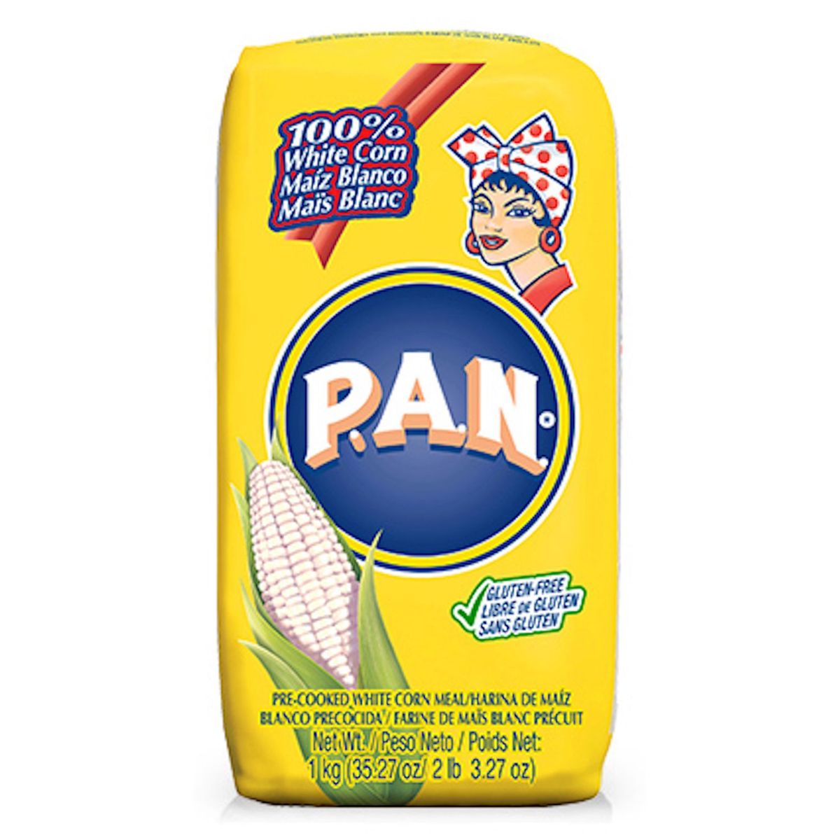 EMPRESAS POLAR - Harina de Maiz Blanco Precocida Arepa Venezolana PAN 1kg