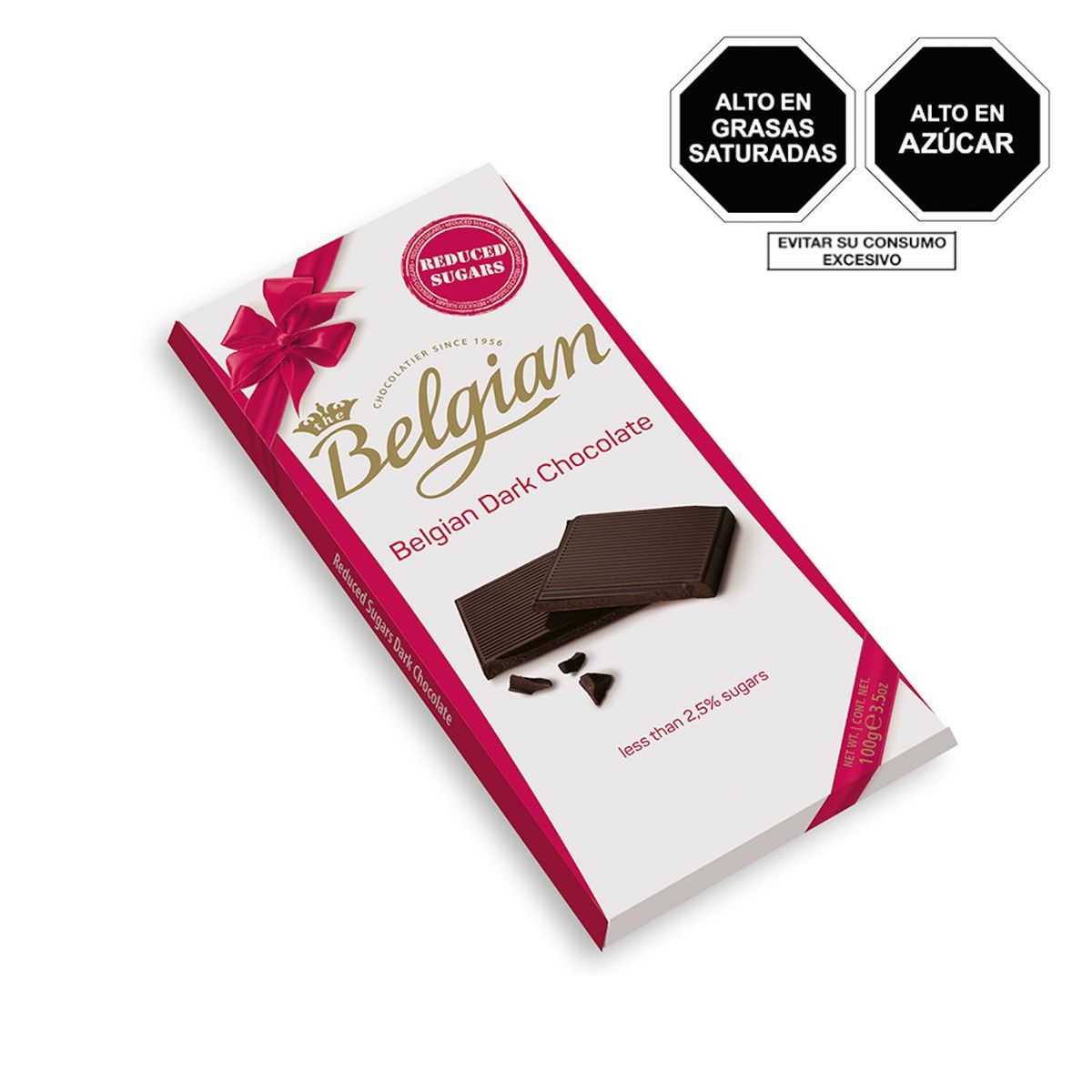 BELGIAN - Tableta Chocolate Oscuro Sin Azúcar Belgian 100gr