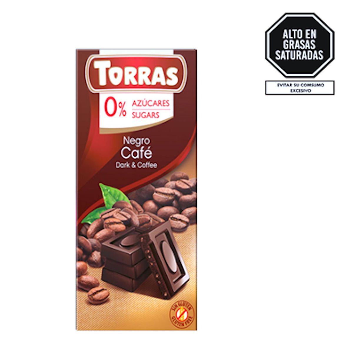 TORRAS - Tableta Chocolate Negro 72% con Pepitas de Café Torras 75gr