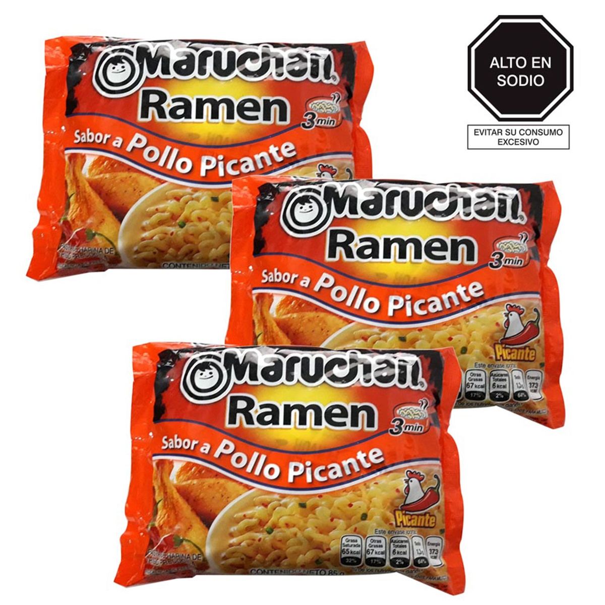 MARUCHAN - Pack x 3 Maruchan Ramen Pollo Picante 85gr