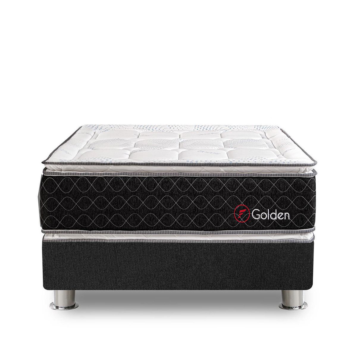 FORLI - Cama Box Tarima Beauty Dream Golden 1.5 Plz + 1 Almohada Viscoelástica + Protector