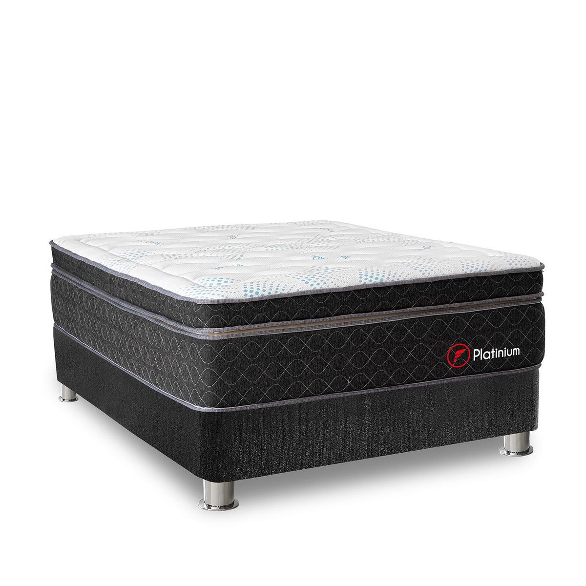FORLI - Cama Box Tarima Beauty Dream Platinium 1.5 Plz + 1 Almohada Viscoelástica + Protector