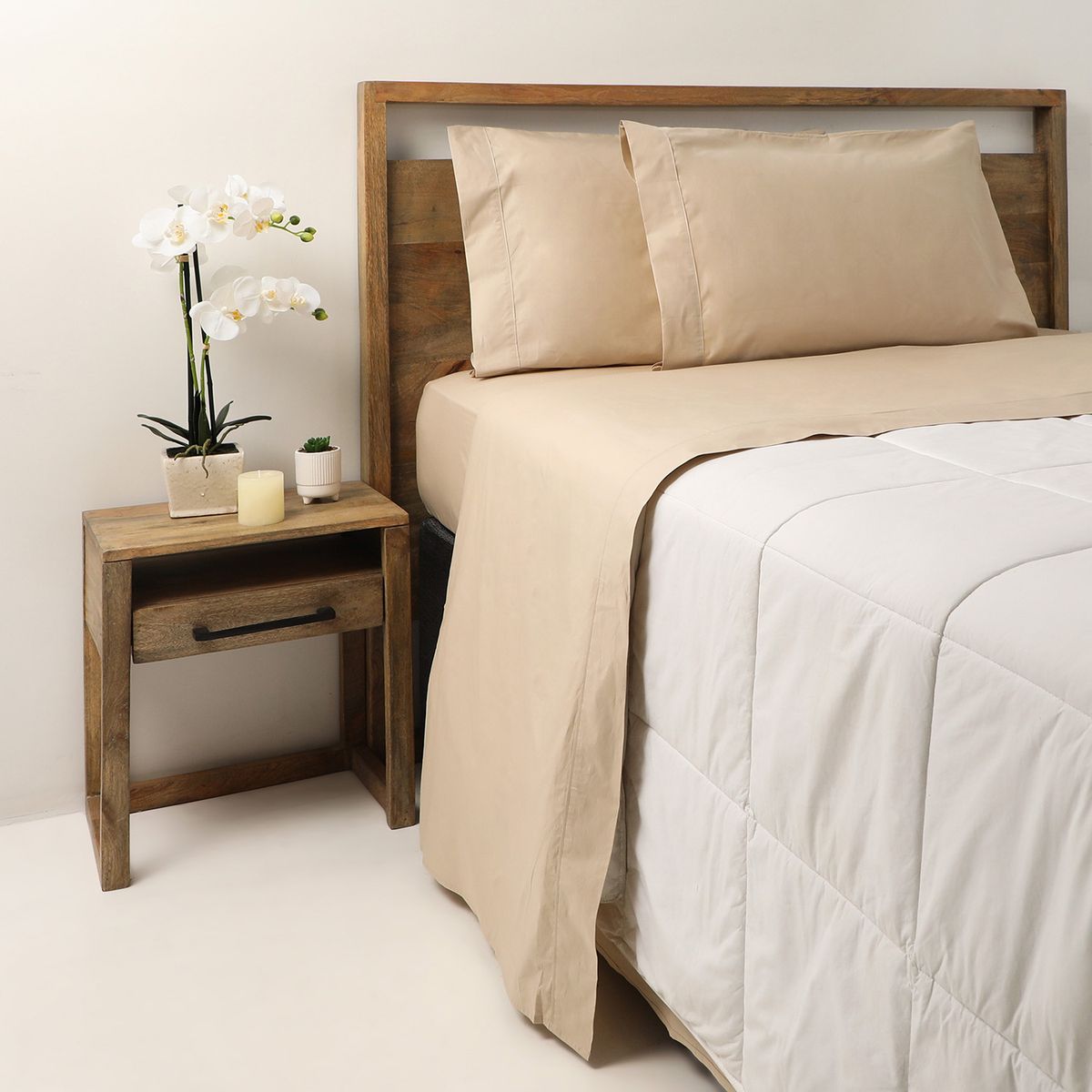 BASEMENT HOME - Juego de Sábanas Algodón Pima 286 Hilos