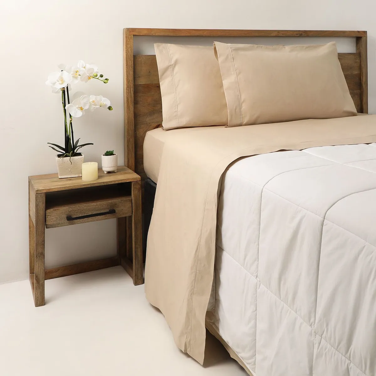 BASEMENT HOME - Juego de Sábanas Algodón Pima 286 Hilos