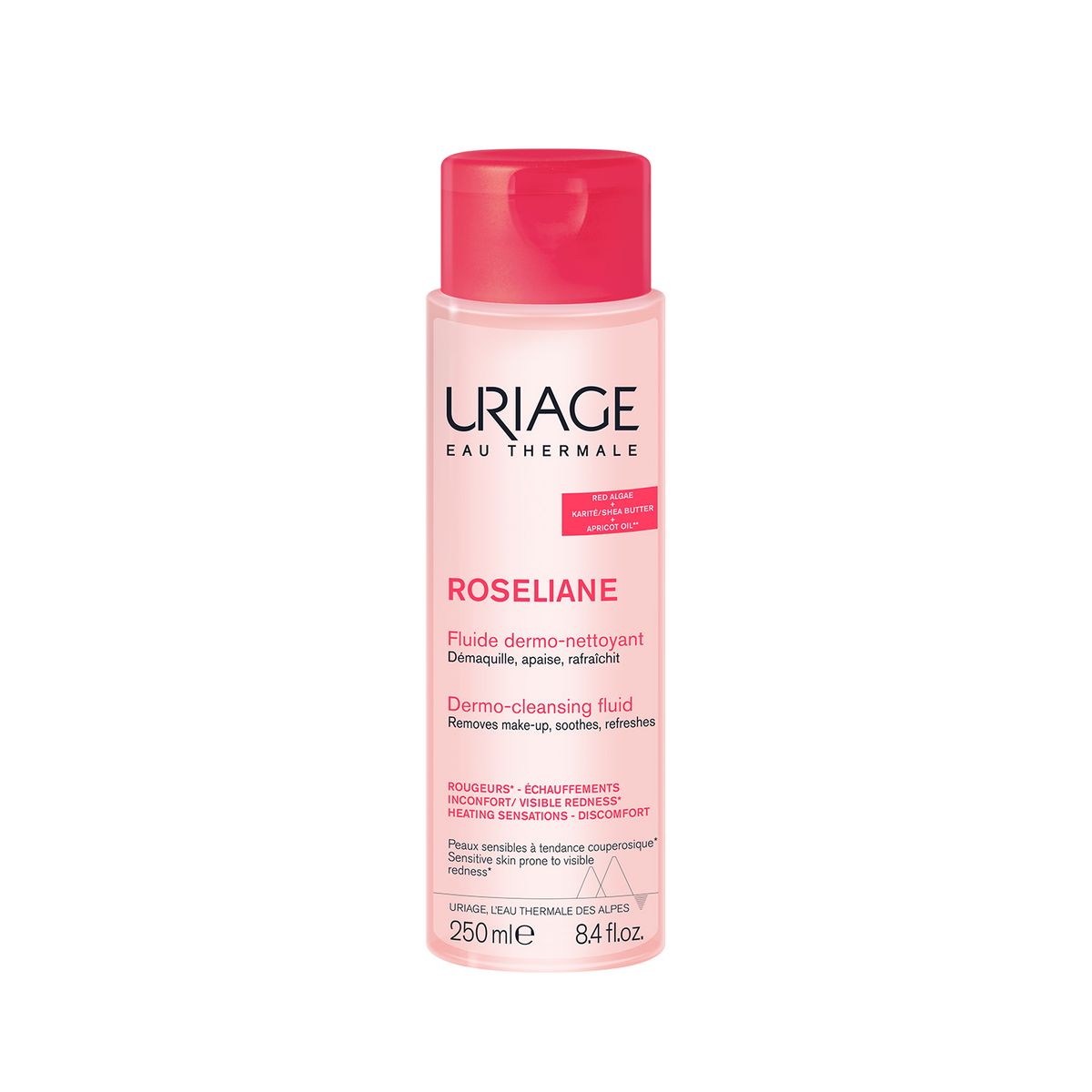 URIAGE - Uriage Roséliane Fluido Dermo Limpiador 250ml - Limpiador facial para pieles sensibles y/o con rojeces