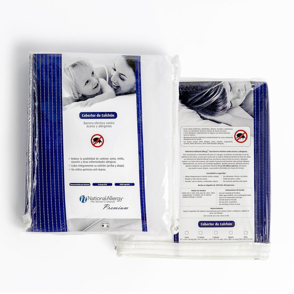 NATIONAL ALLERGY - Protector de Colchón Antiácaros Premium
