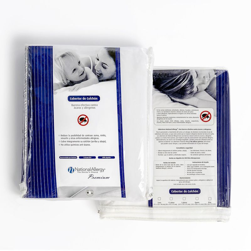NATIONAL ALLERGY - Protector de Colchón Antiácaros Premium