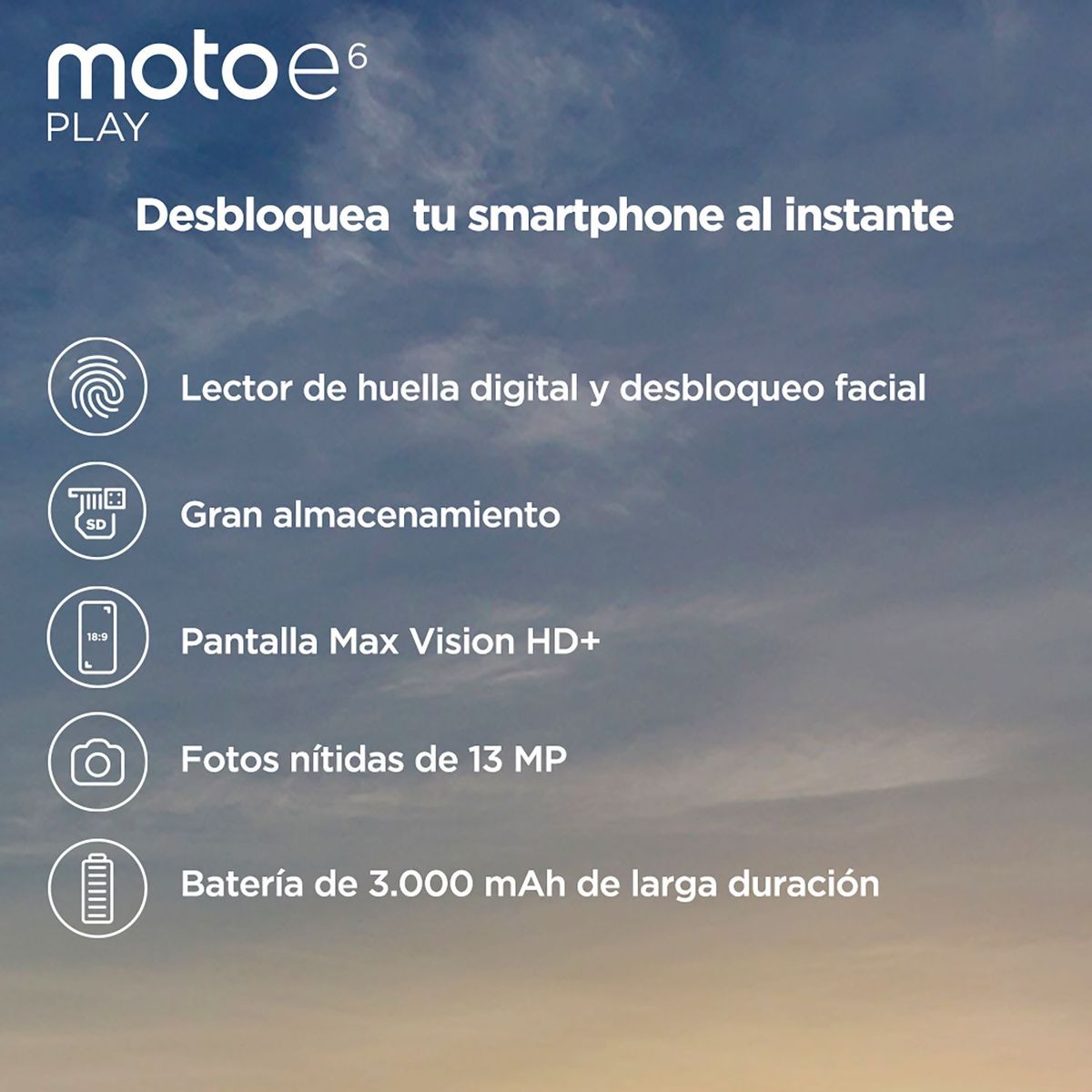 MOTOROLA - Motorola E6 Play Negro