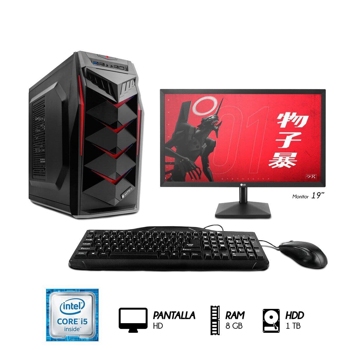 INTEL - Pc Core i5 3.2ghz, Monitor 19" 8GB 1TB
