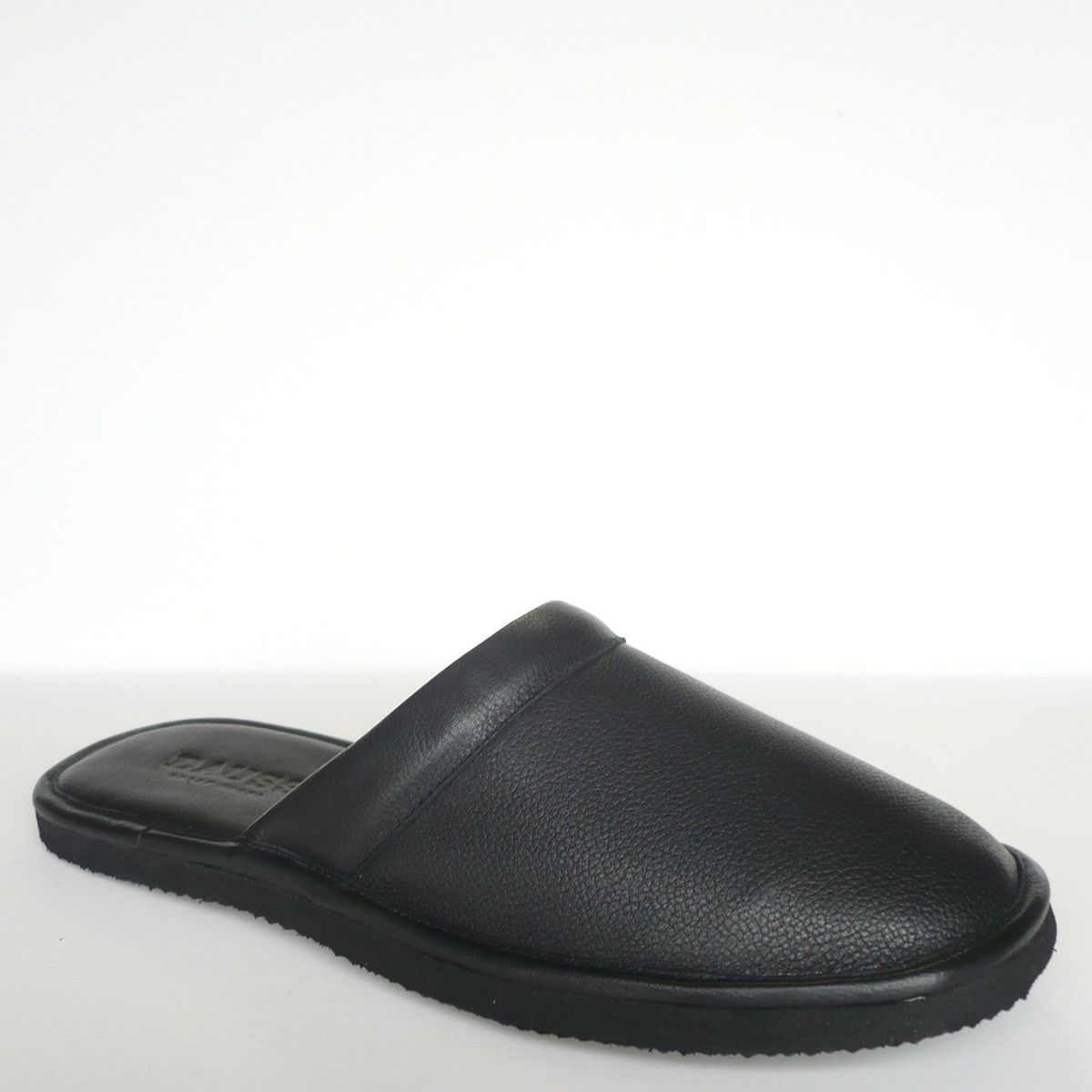 DAUSS - Pantuflas de Cuero Hombre Negro