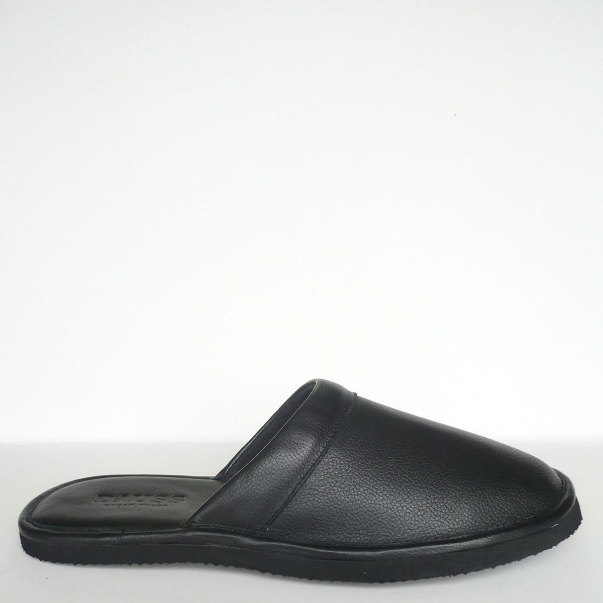 DAUSS - Pantuflas de Cuero Hombre Negro