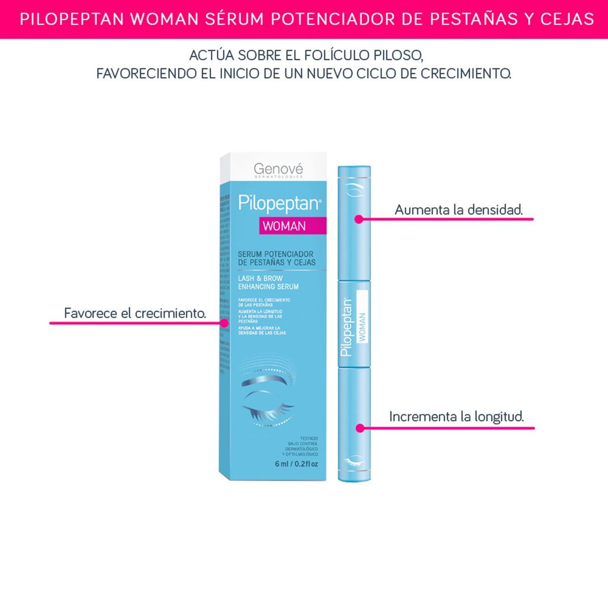 PILOPEPTAN - Woman Serum Potenciador De Pestañas Y Cejas