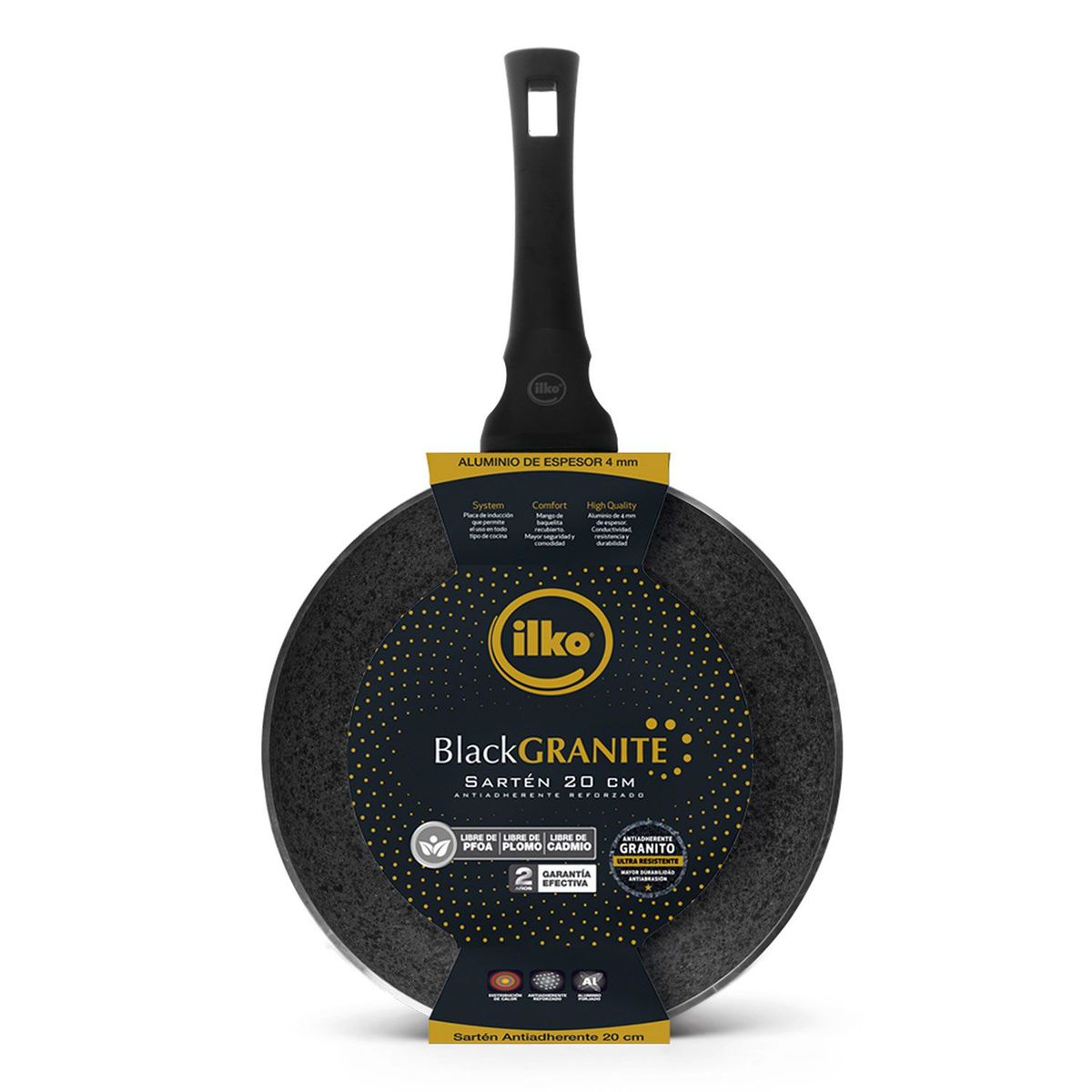 ILKO - Sarten Antiadherente 20 cm Black Granite