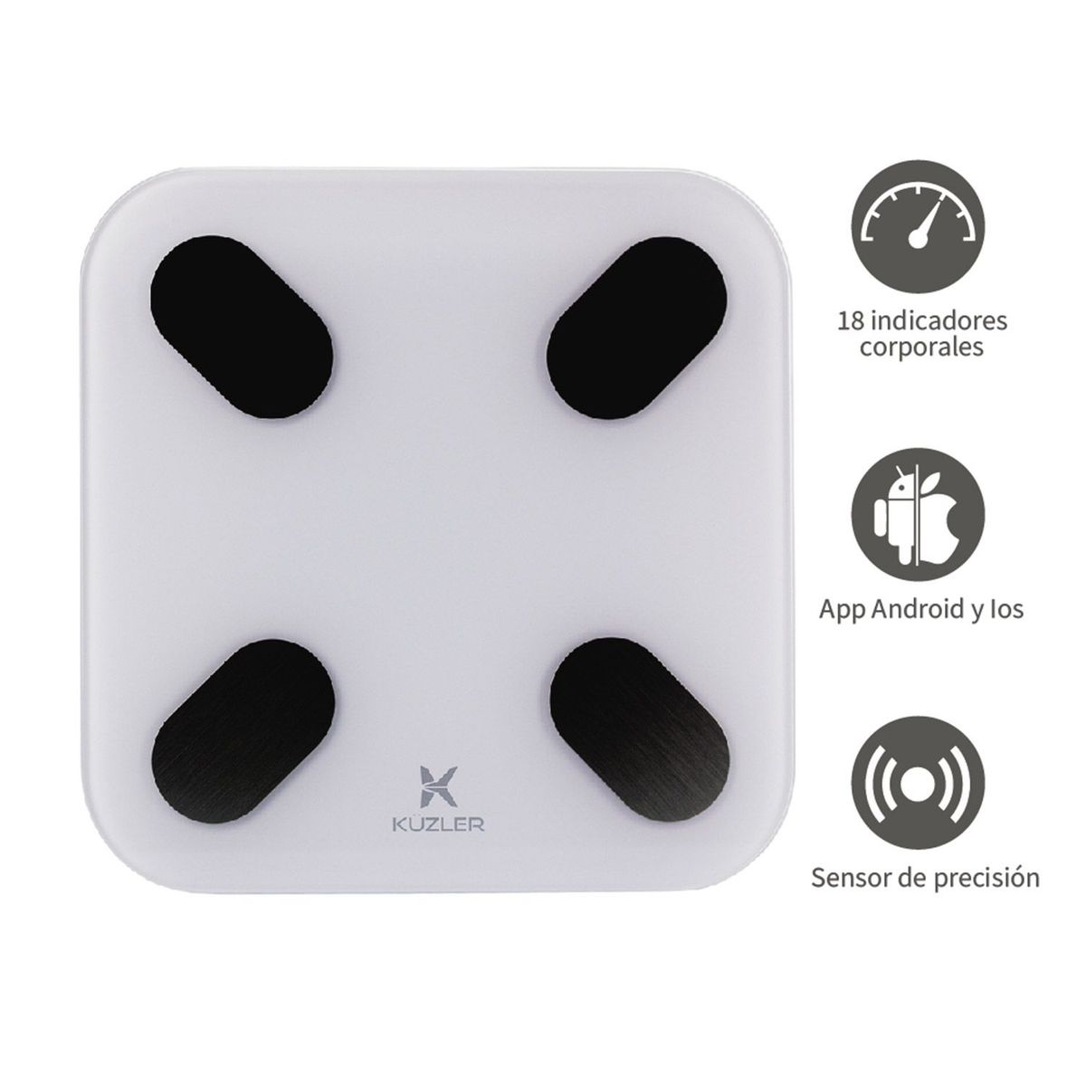 KUZLER - Balanza Inteligente 18 Indicadores Corporales