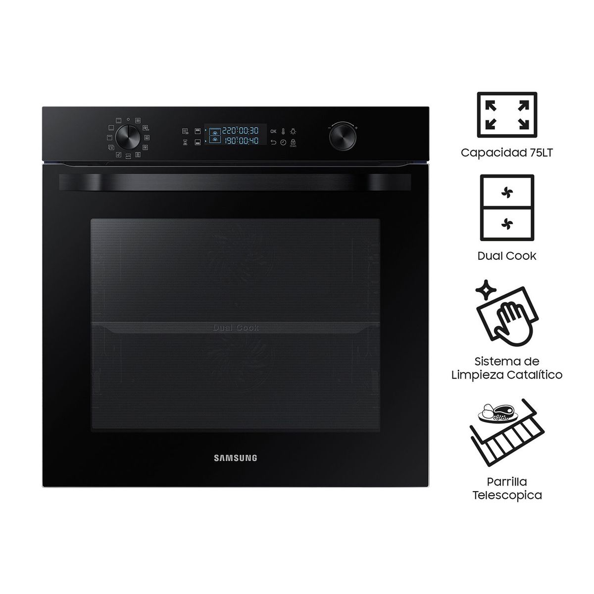SAMSUNG - Horno Eléctrico Dual Cook, Black 60 cm