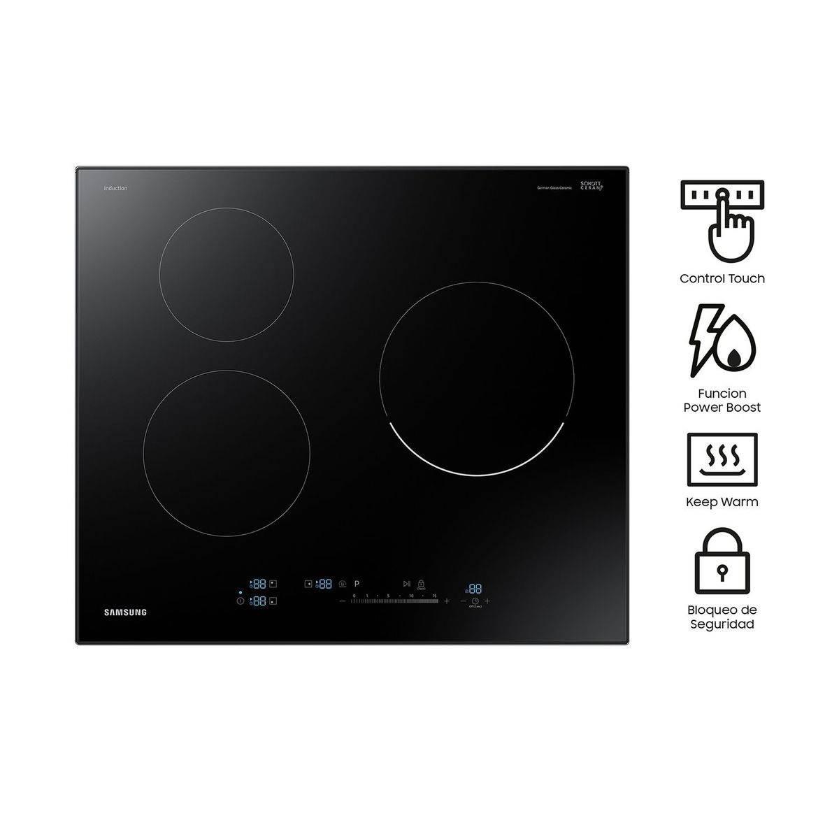 SAMSUNG - Vitrocerámica de Inducción, de 60 cm