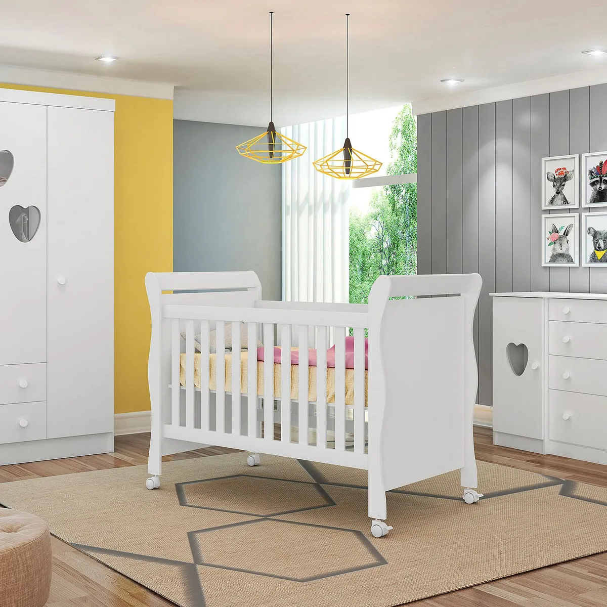 CASA BELLA - Cuna de Madera Baby Blanca