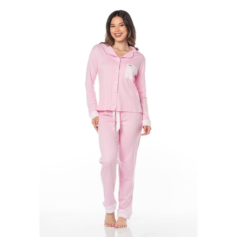 VELA WHITE - Pijama Mujer Manga Larga