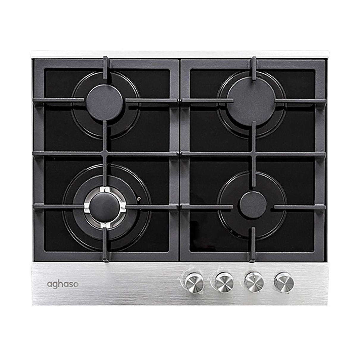 AGHASO - Encimera Mesa Aluminio y Vidrio 60 cm