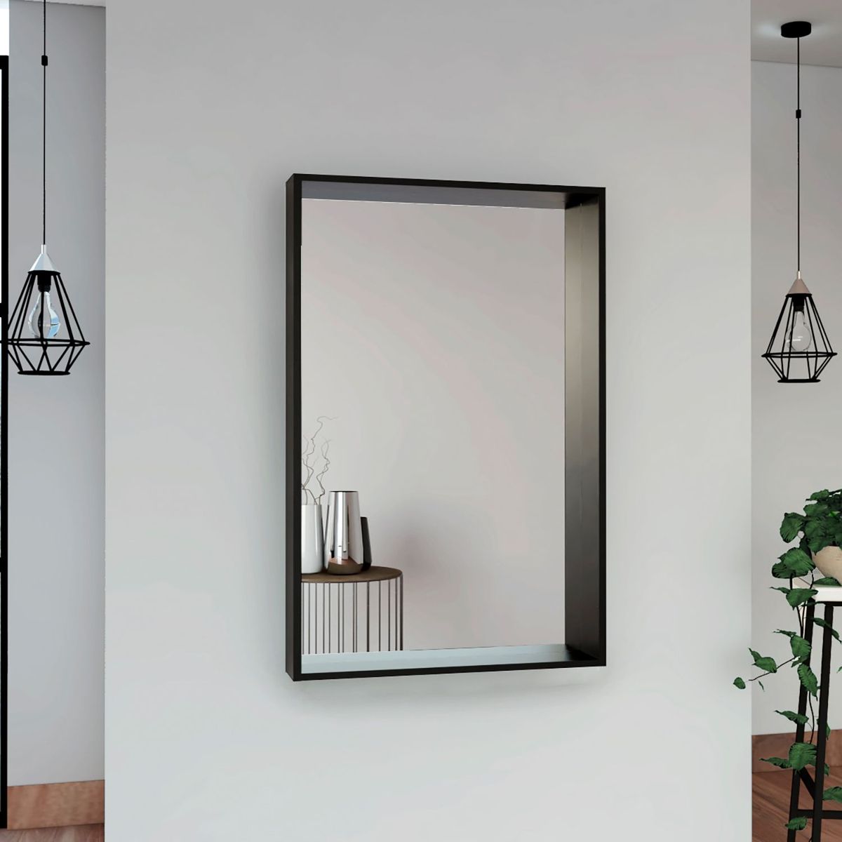 TUHOME - Espejo Trento Rectangular Caramelo