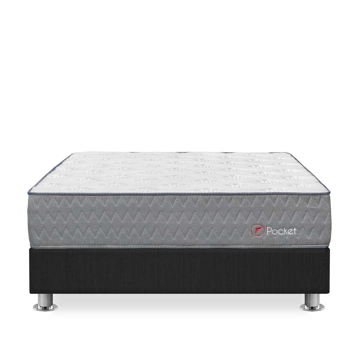 FORLI - Cama Box Tarima Forli Pocket Queen + 02 Almohada D16 + 01 Protector Simple 