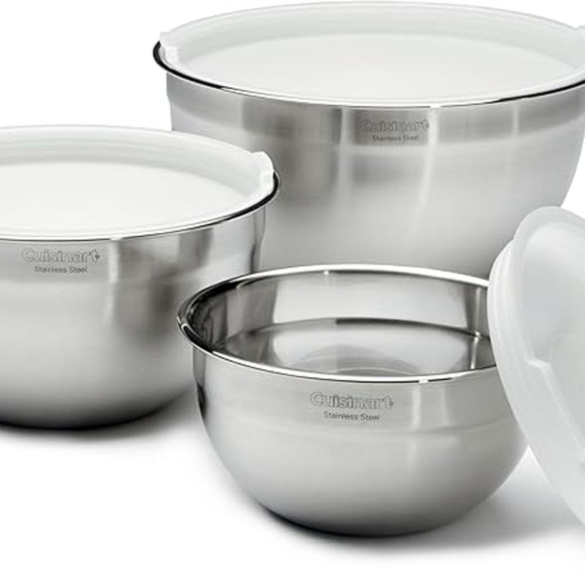 CUISINART - Set de Bowls 3 Piezas Acero Inoxidable con tapa