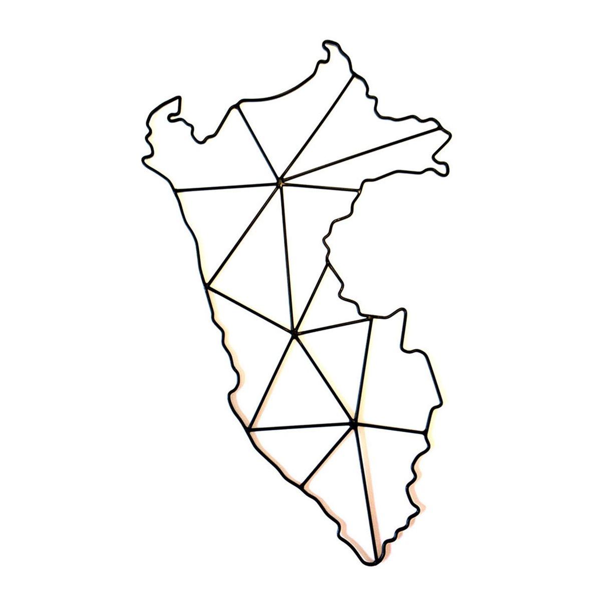 WELCOME HOME LIMA - Mapa Peru Metal Nordico 50Cm Negro