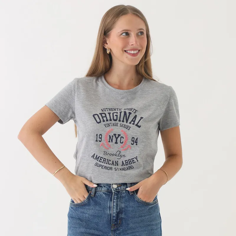 AMERICAN ABBEY - Polo Manga Corta Algodón Mujer American Abbey