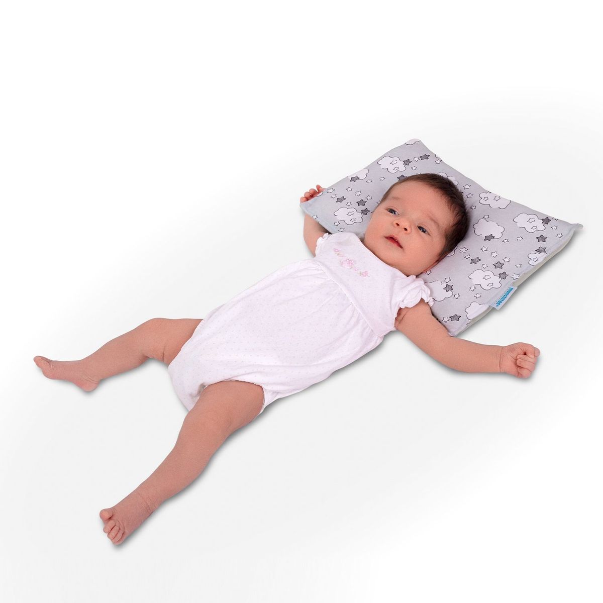 MONCHITOS - Almohada Bebe Anticabeza Plana Reversible