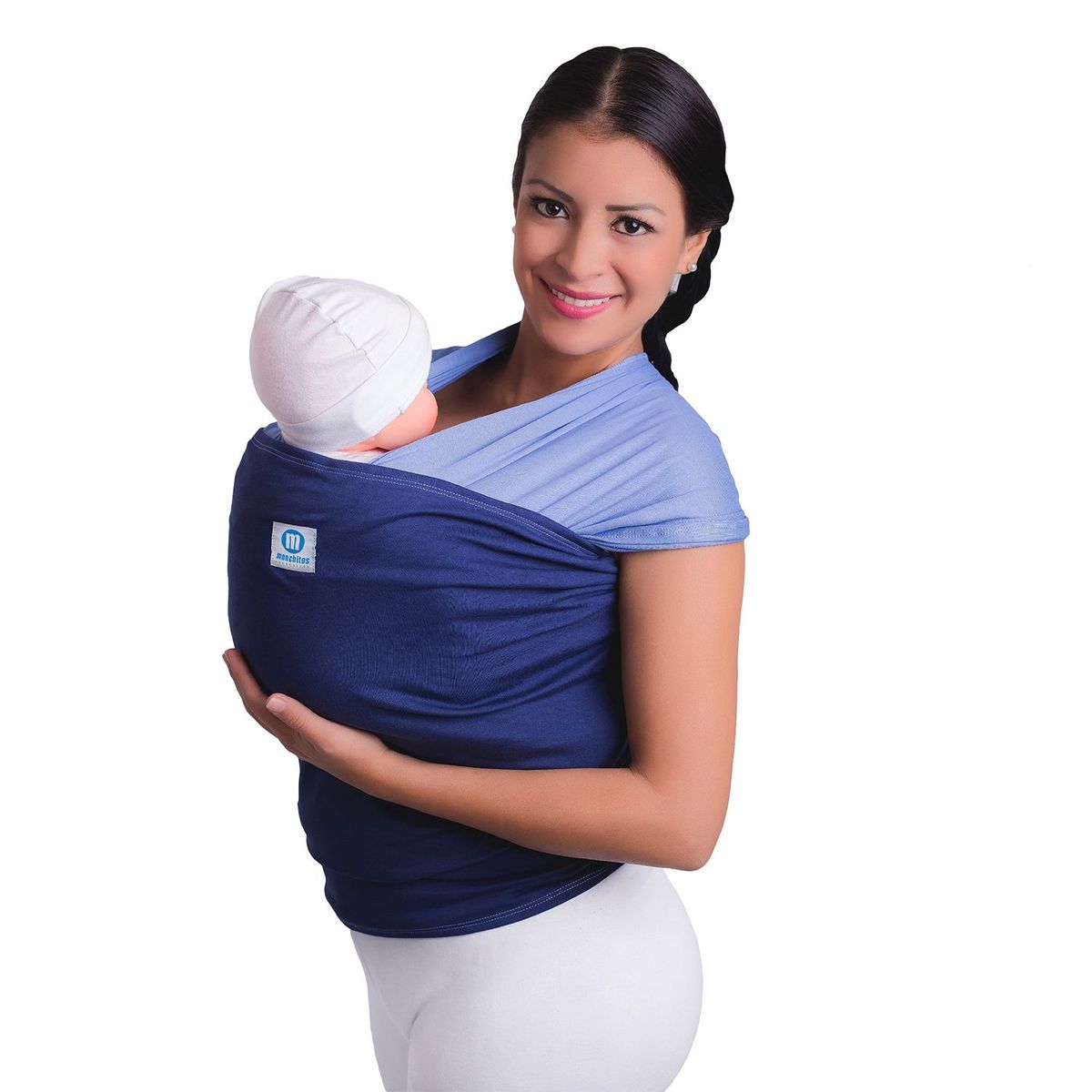 MONCHITOS - Fular Clásico Celeste / Azul Ergonómico