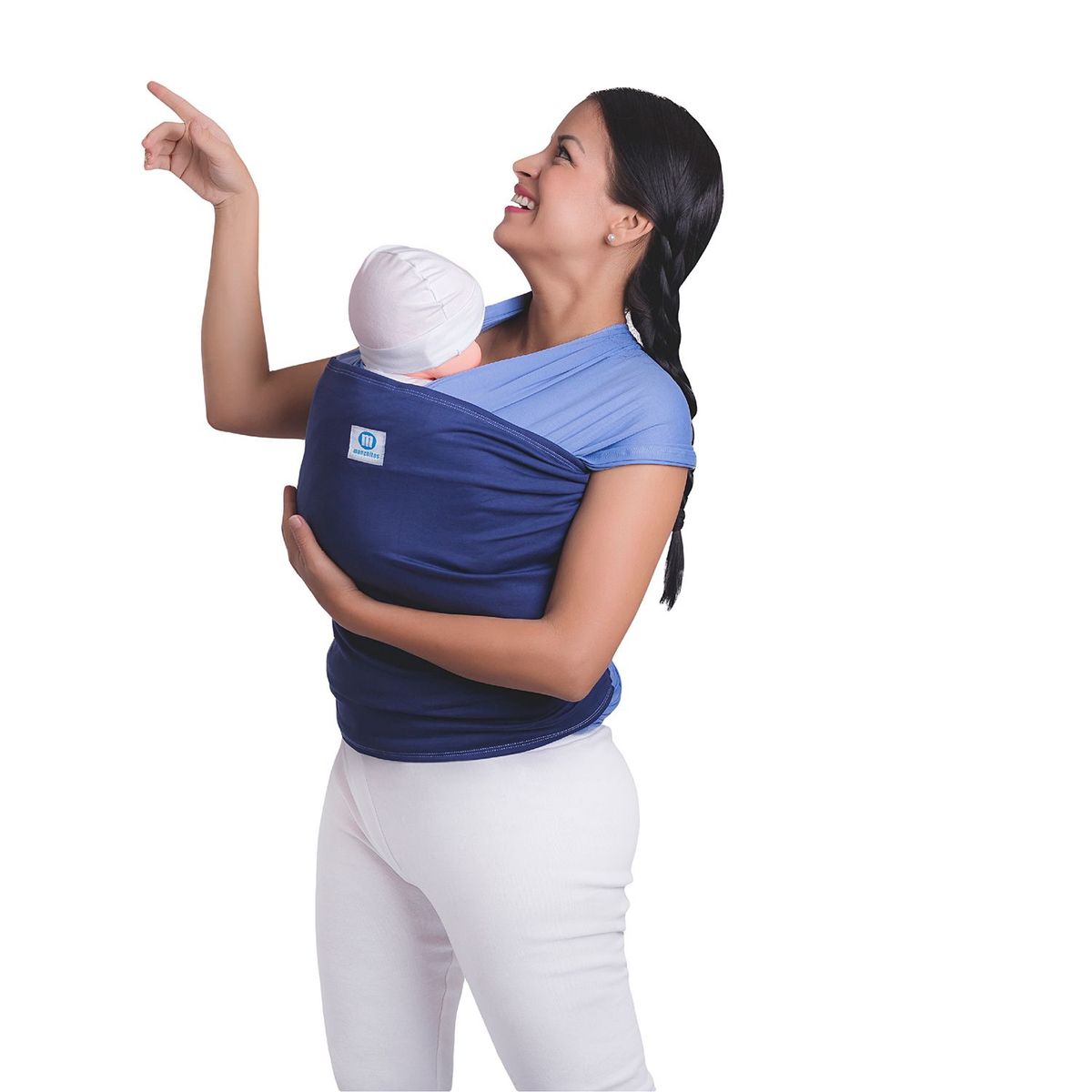 MONCHITOS - Fular Clásico Celeste / Azul Ergonómico