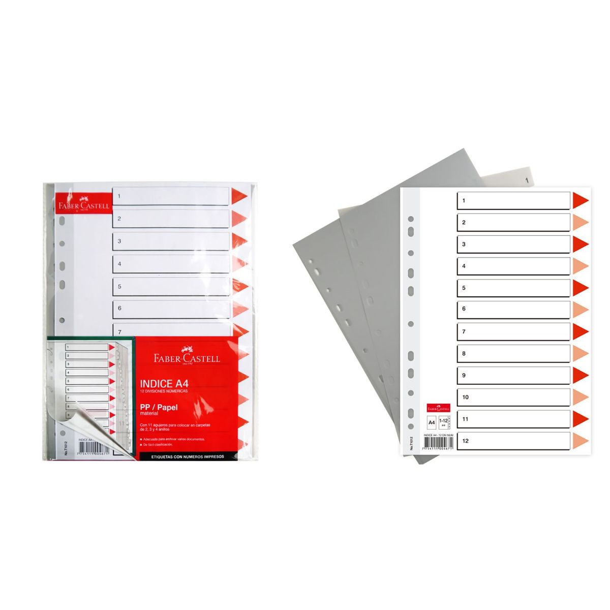 FABER-CASTELL - Índice A4 Con 12 Divisiones Numéricas