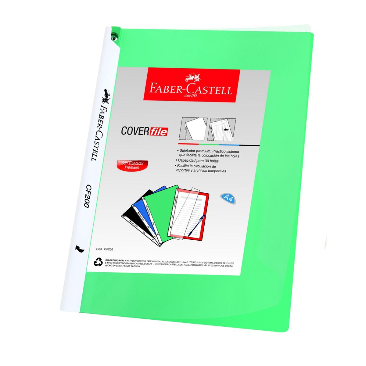 FABER-CASTELL - Cover File Pr A4 C/Sujetador Verde