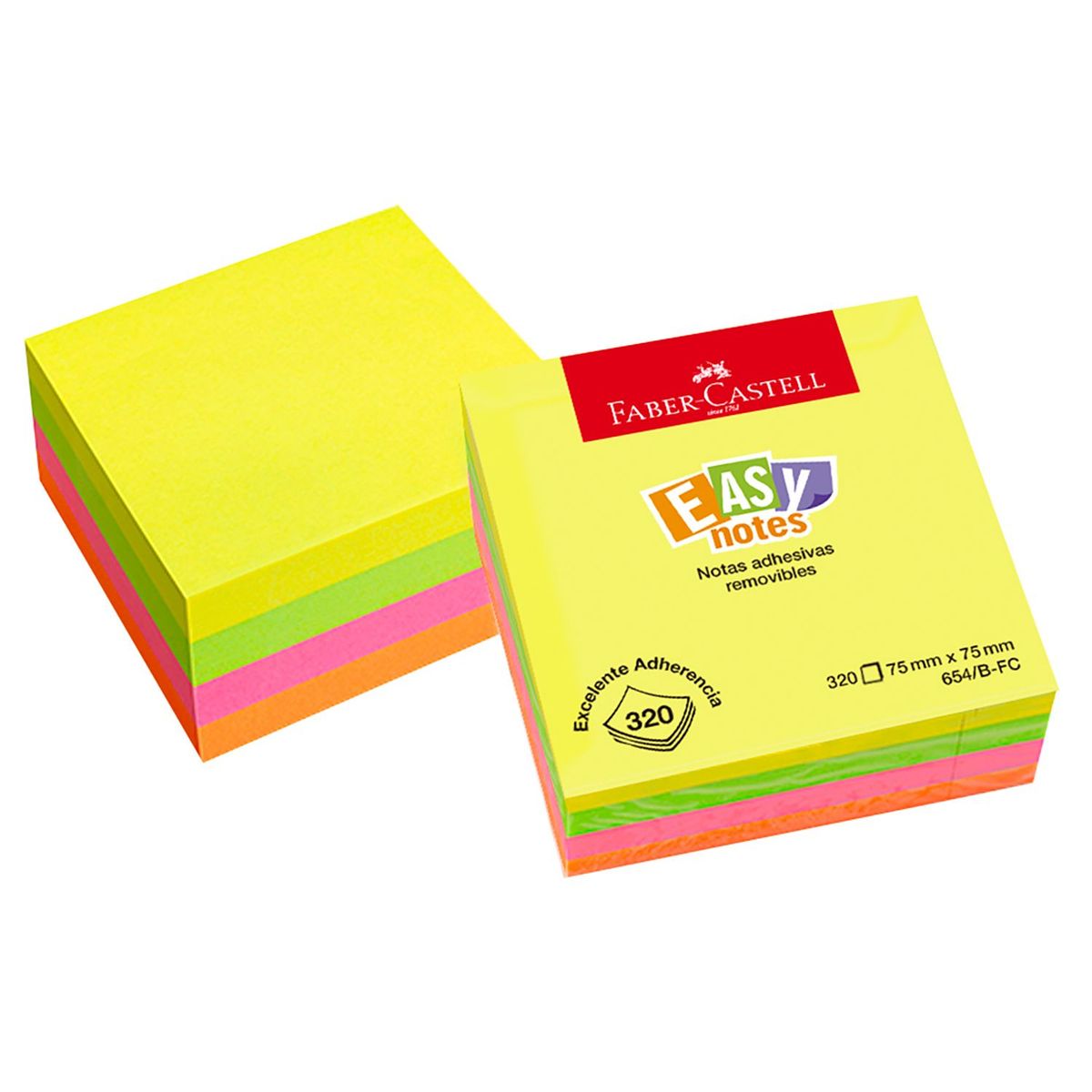FABER-CASTELL - Nota Adhesiva 75x75 Mm 320 Hojas Color Neón