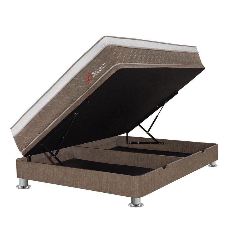 FORLI - Cama Boxet Boreal Pocket Ss 1.5 Plz + 1 Almohada Viscoelástica + Protector