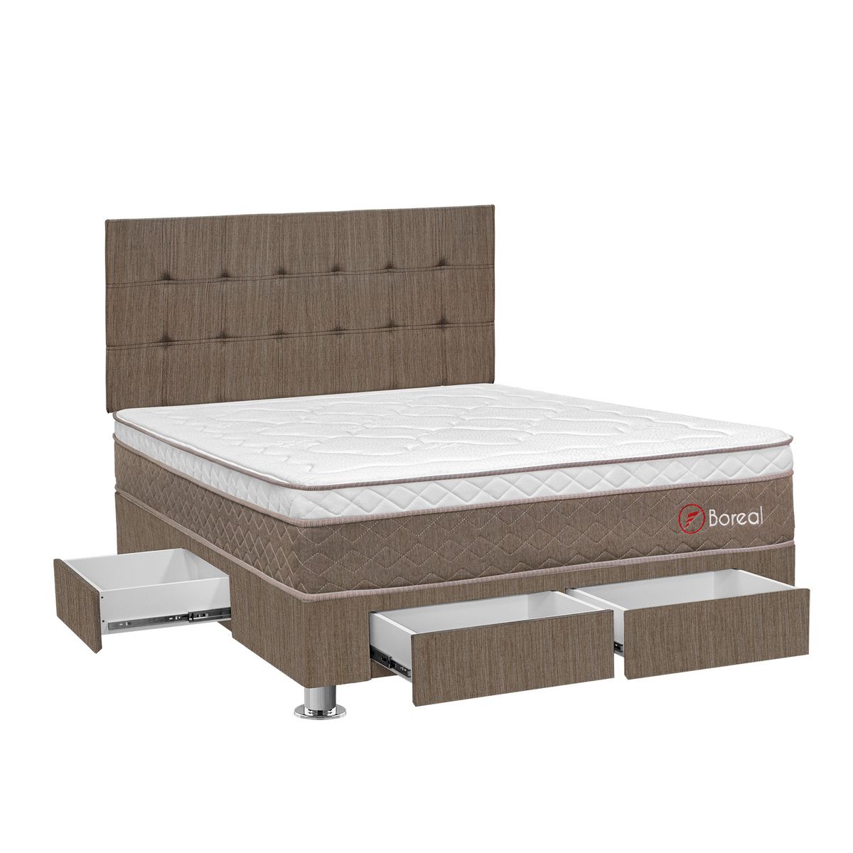 FORLI - Dormitorio con Cajones Boreal Pocket SS 2 Plz + 2 Almohadas Viscoelásticas + Protector