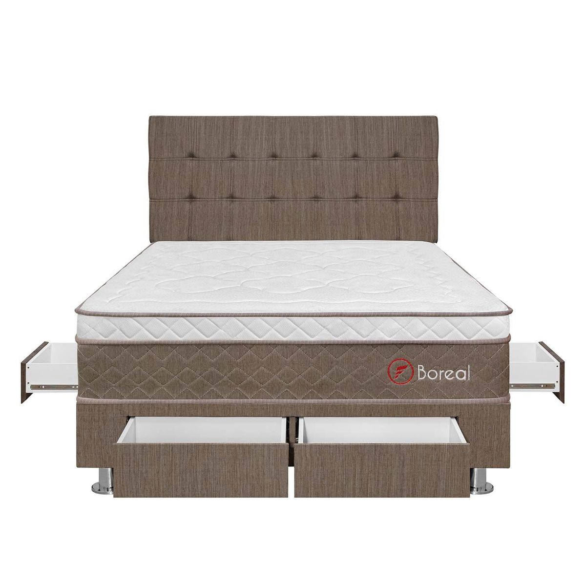 FORLI - Dormitorio con Cajones Boreal Pocket SS 2 Plz + 2 Almohadas Viscoelásticas + Protector