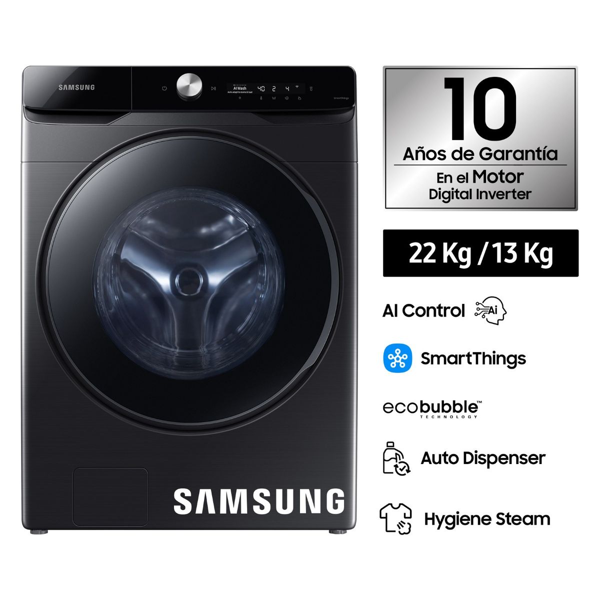 SAMSUNG - Lavaseca Ai Control 22/13 KG WD22T6500GV