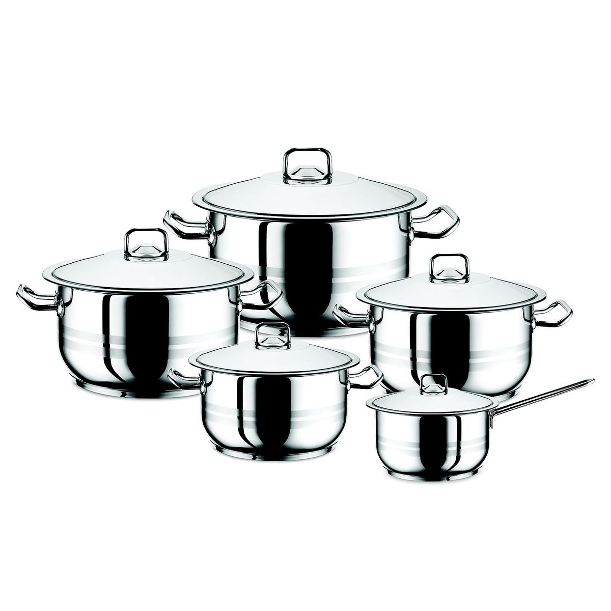 HASCEVHER - Juego de Ollas 10 Piezas Acero Inoxidable Gastro 