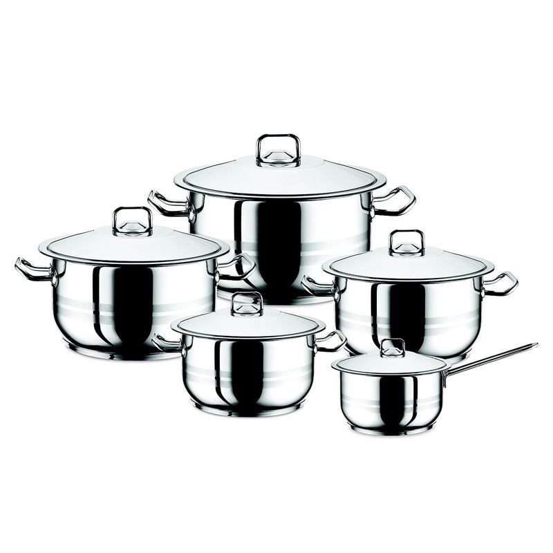 HASCEVHER - Juego de Ollas 10 Piezas Acero Inoxidable Gastro 