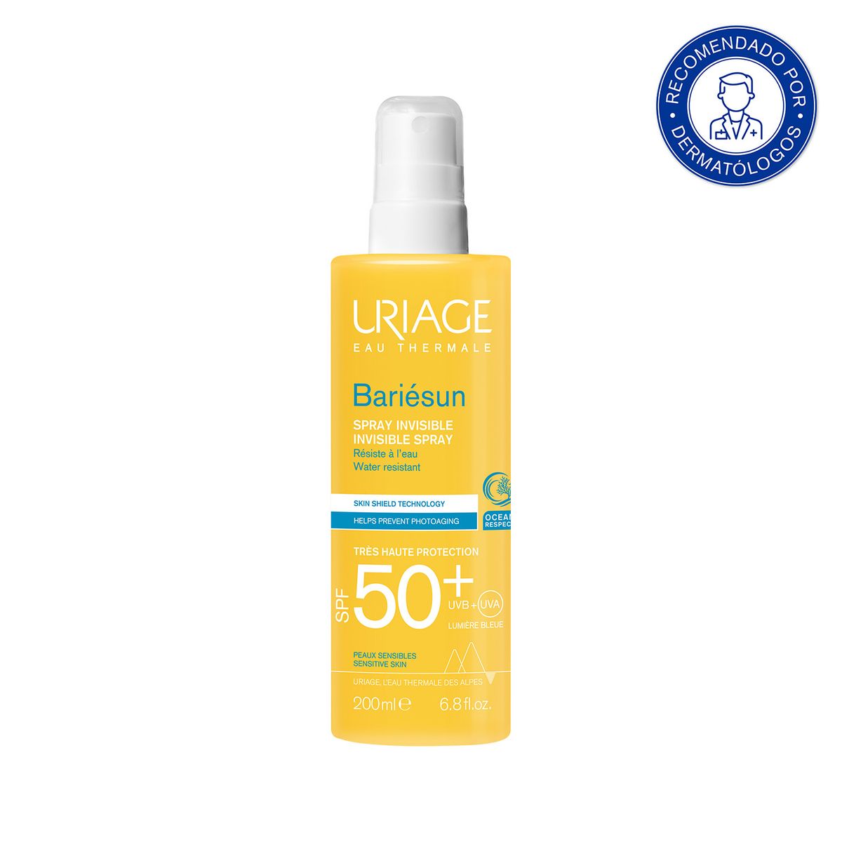 URIAGE - Uriage Bariésun Spray SPF50+ 200ml - Bloqueador solar corporal frente a los rayos UVA y UVB y la luz azul