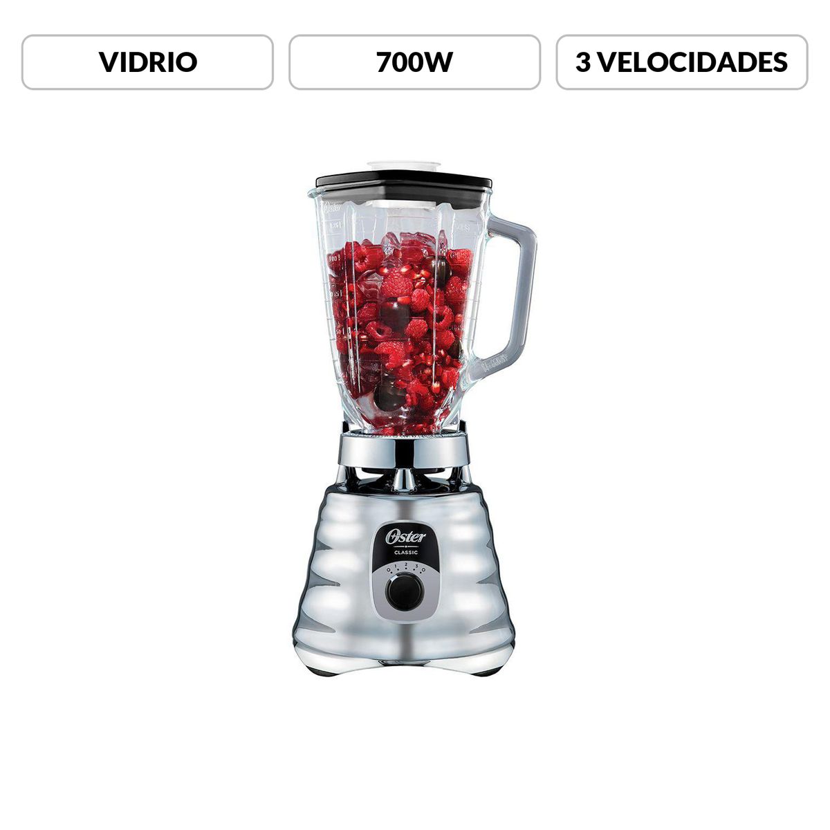 OSTER - Licuadora Oster® Beehive Clasica 3 Velocidades BLST4655053 Cromada