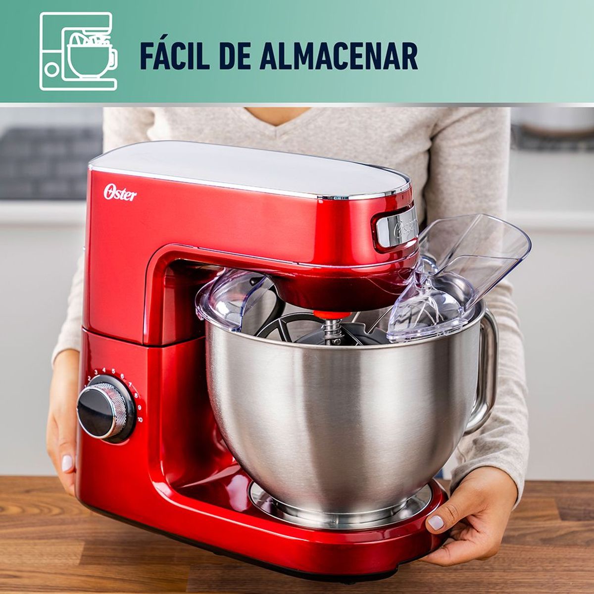 OSTER - Batidora de Pedestal Roja 5.2L FPSTSMPL3R